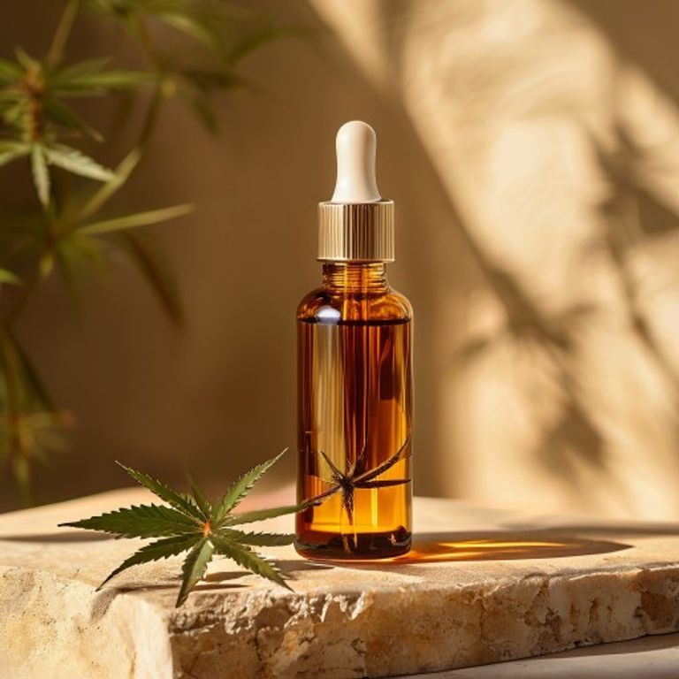 Flacon compte-gouttes d'huile de CBD